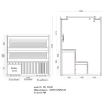 Sauna AWT E1244C, 160x150, Céder Harvia 9kW Kivi