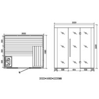 Sauna AWT E1205C, 202x168,  Topoľ/Osika, Harvia 9kW Vitra