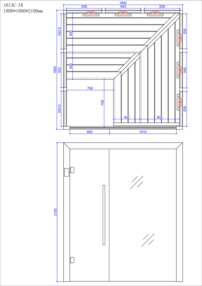 AWT infrasauna E1613C-IR Hemlock 180x180