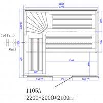 Sauna AWT B1105A topoľ , 220x180, 9 kW EOS BiO-Max