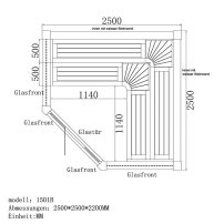 Sauna AWT B1501B, 250x250, Céder 12kW EOS BiO-Cubo