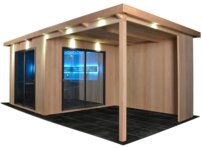 Záhradná sauna GS 4024A-DC-G2 Bio pec, 630x330cm