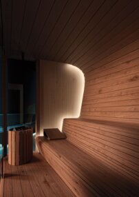 Treesse Mirage - fínska sauna, parná sauna a sprcha, 350 x 210 x 230 cm