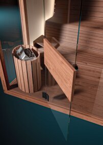 Treesse Mirage - fínska sauna, parná sauna a sprcha, 350 x 210 x 230 cm