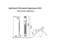 Sprchový infra panel AquaLuxus D12 650X248X1900mm